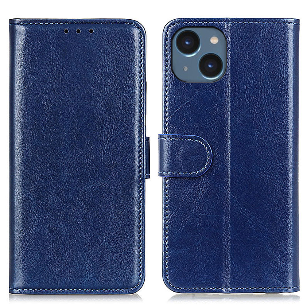 For iPhone 15 Plus Wallet Phone Cover Crazy Horse Texture Flip Wallet Case PU Leather Stand Phone Shell For iPhone 15 Plus Wallet Phone Cover Crazy Horse Texture Flip Wallet Case PU Leather Stand Phone Shell